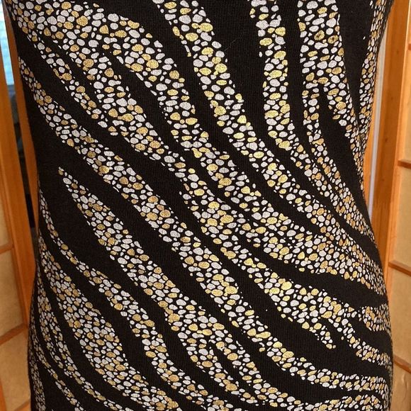 Belldini Top Knit Black Gold Pewter Sleeveless Layering Tank Top - Picture 5 of 12